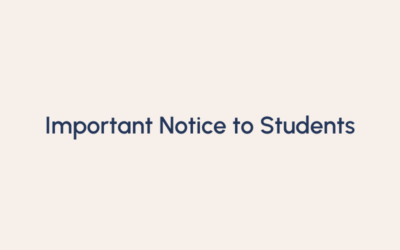 Important Notice to Students