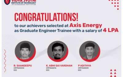 VJIT Students Selected as Graduate Engineer Trainees at Axis Energy