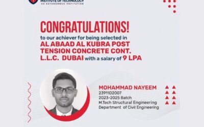 VJIT Civil Engineering Student Placed in Dubai with 9 LPA
