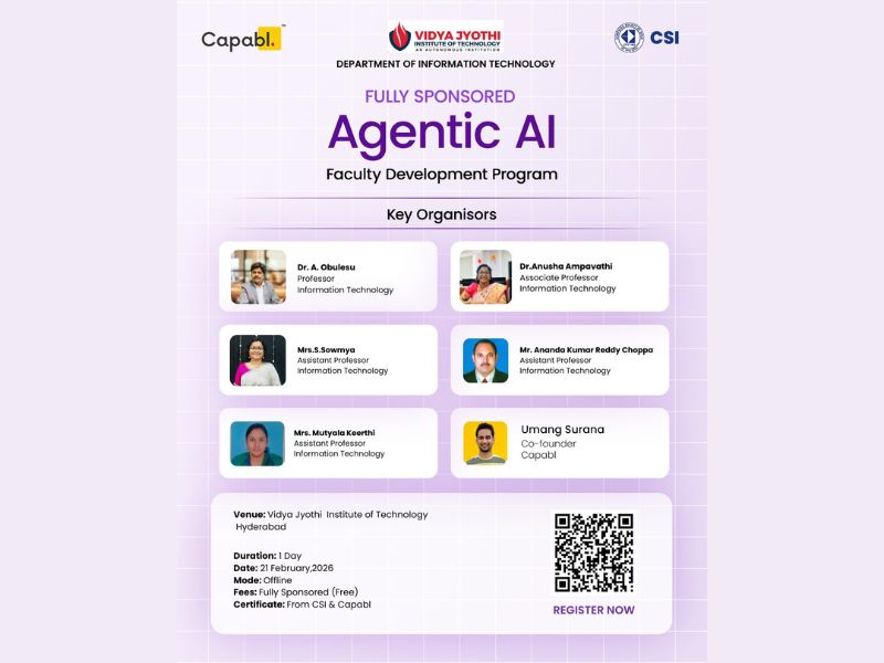 Agentic AI – Faculty Development Program (FDP) - Vidya Jyothi Institute ...