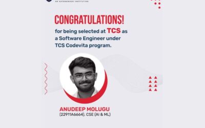 CSE (AI & ML) Student Anudeep Molugu Secures Software Engineer Role at TCS through CodeVita