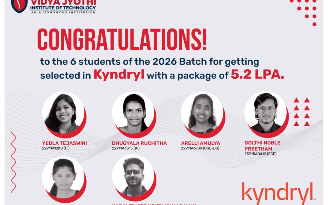 Kyndryl Selected Students from VJIT