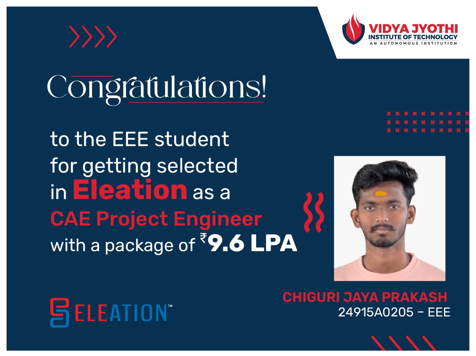 Eleation Company EEE Student selected by Eleation