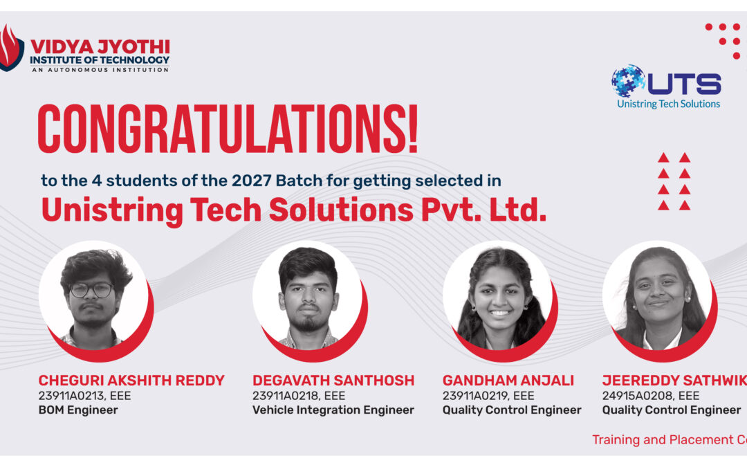 Unistring Tech Solutions selects from VJIT