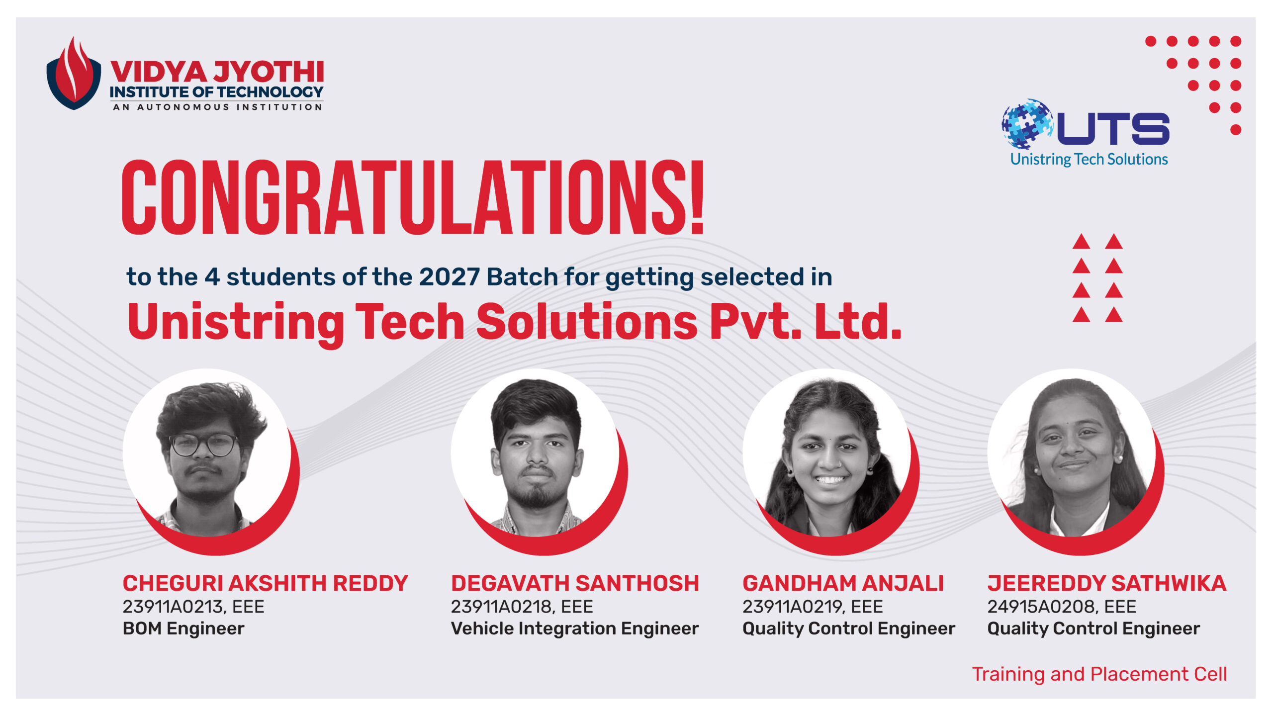 Unistring Tech Solutions Pvt Ltd Selects Unistring Tech Solutions selects from VJIT